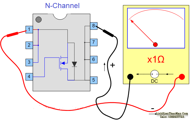 Cách xác định mosfet ngược N-Channel