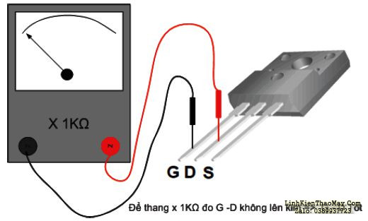 Hình 22 - Đo giữa G và D phải cách điện, không lên kim.