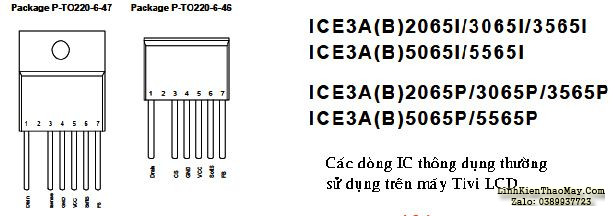 Hình 53 - Hình dáng và mã hiệu của IC công suất nguồn thường dùng trên Tivi LCD