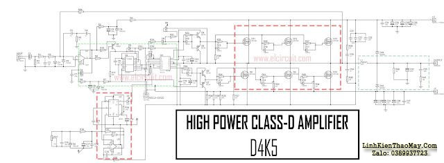 Power Amplifier Class D D4K5 4500W Circuit Diagram