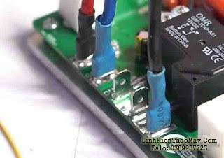 MPS, điện áp DC90VDC đối xứng.  trước tiên mình gắn cáp điện áp chính Red thành +, GND Blue và đen -.