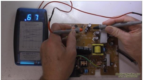 đồng hồ đo esr màu xanh kiểm tra tụ điện bảng mạch