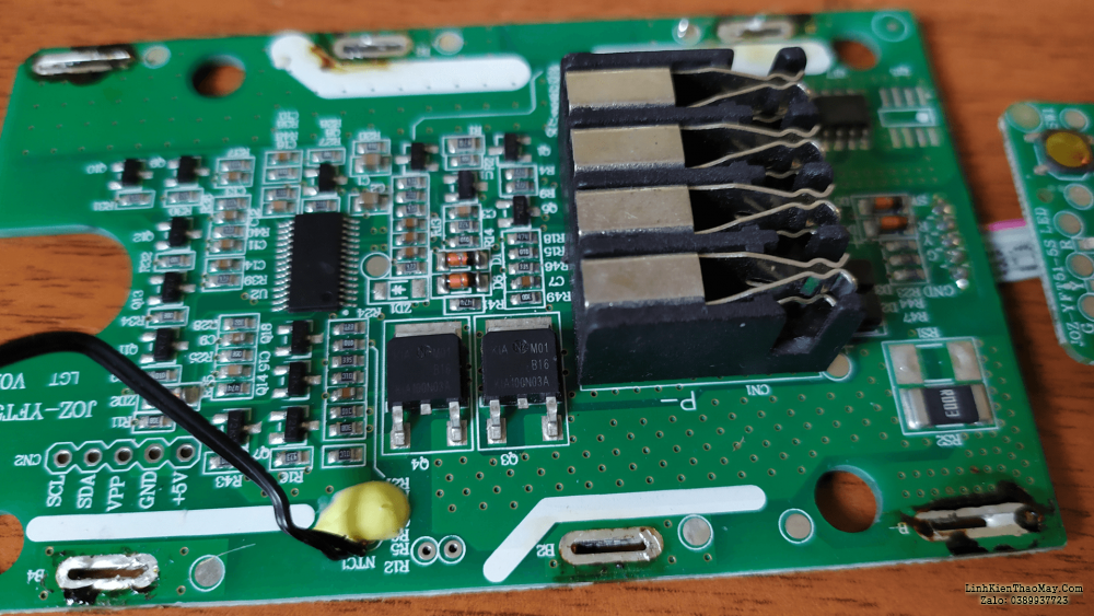 Bo mạch từ pin bị lỗi với transistor KIA100N03A.